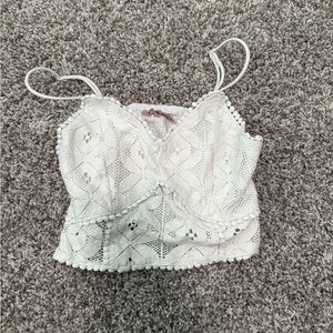 Buckle White Lace Tank Top